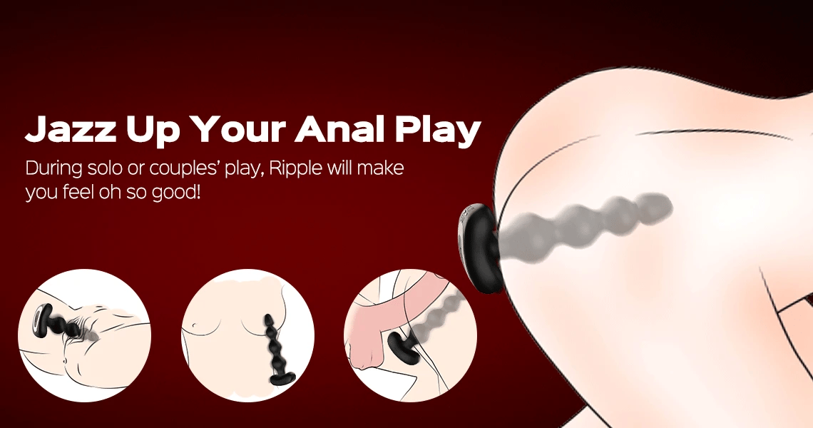 Ripple vibrating anal beads