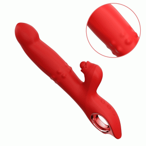 Tapping Rabbit Vibrator with Sliding Beads Ring