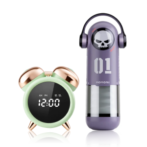 Naughty Clock Green & Skull Man